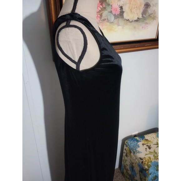 Coldwater Creek Womens Black Velvet Dress Floral Jacket size 6 Long Buttons 2 pc - Picture 12 of 16